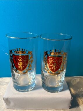 Libbey Heraldry Crown Highball Glasses Set of 2